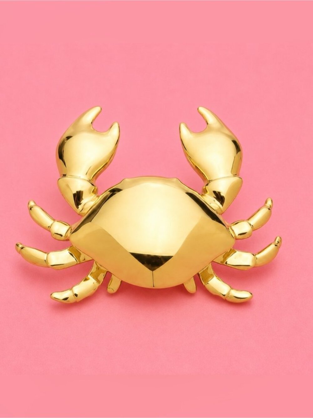 Cute Gold Crab Brooch